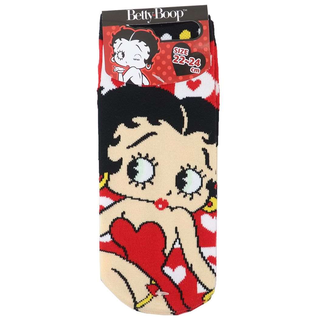 ベティブープ ジャガードソックス レディース 女性用靴下 レッド BETTY BOOP キャラクター