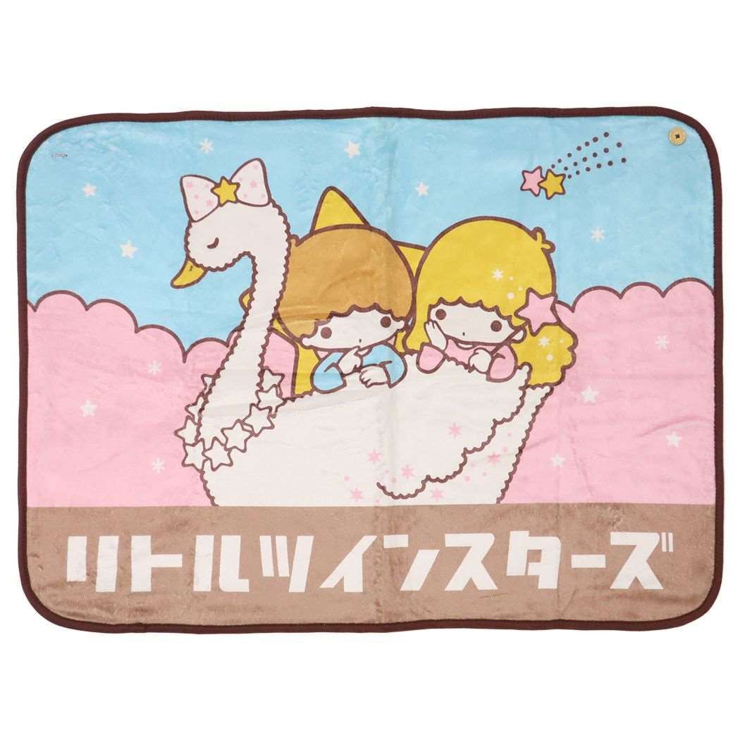 リトルツインスターズ グッズ ひざ掛け毛布 キャラクター ふわふわブランケット ボタン付き
