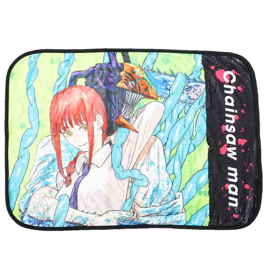 チェンソーマン アニメキャラクター ひざ掛け毛布 フランネル ブランケット チェンソーマン＆マキマ 少年ジャンプ プレゼント 男の子