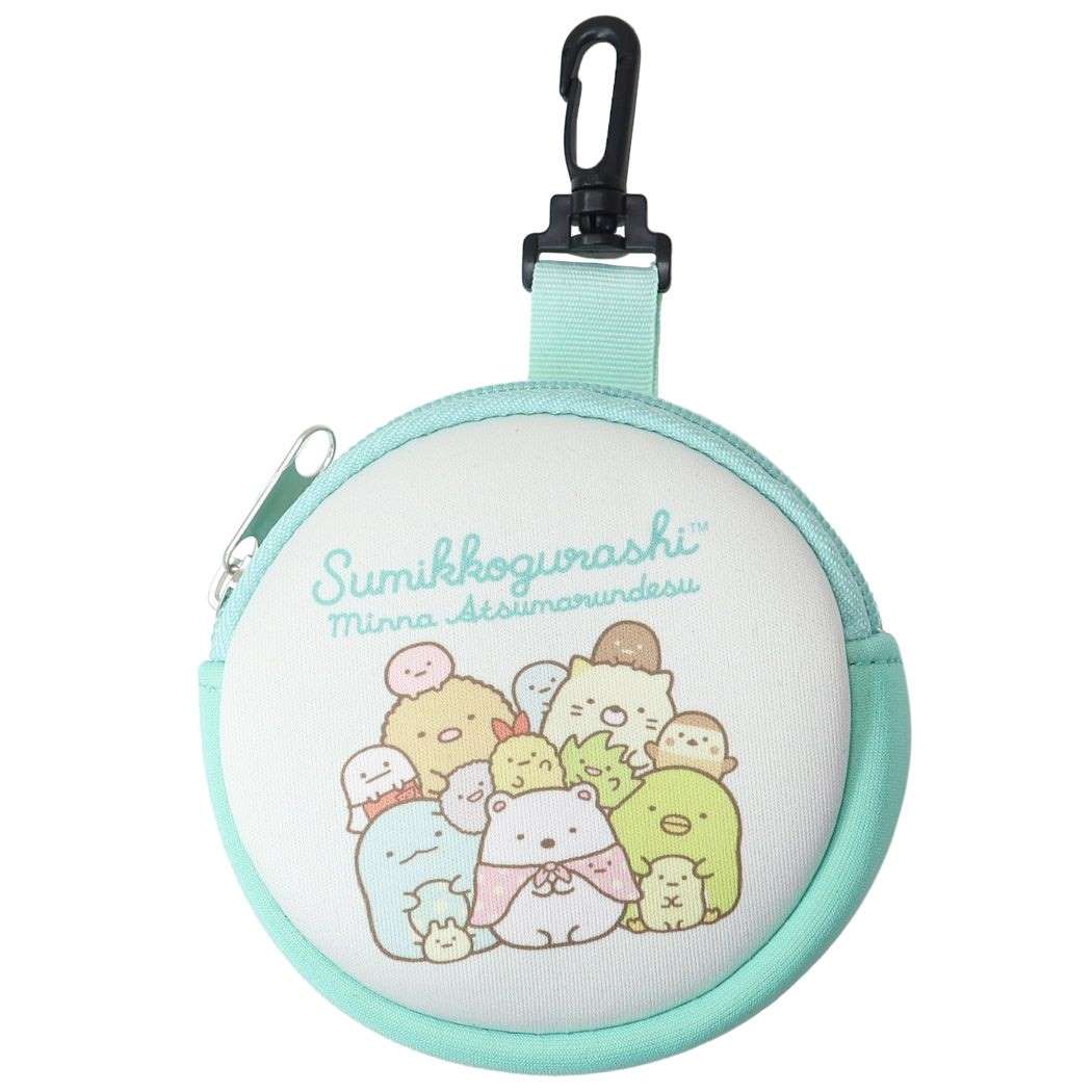 すみっコぐらし グッズ ミニポーチ キャラクター 丸型カラビナ付きポーチ ミント プレゼント 男の子 女の子 ギフト