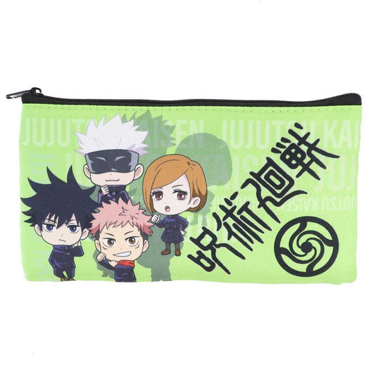 呪術廻戦 フラット ペンポーチ 筆箱 デフォルメ 1年生＆五条悟 少年ジャンプ アニメキャラクター プレゼント 男の子 女の子 ギフト