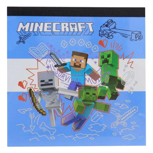 マインクラフト グッズ メモ帳 ゲームキャラクター ブロックメモ ブルー
