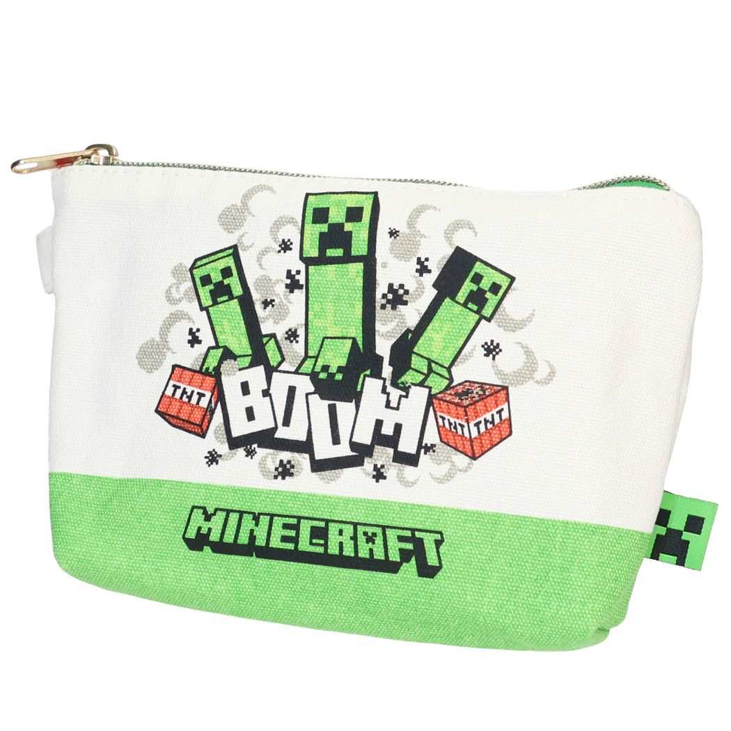 マインクラフト グッズ コスメポーチ ゲームキャラクター 帆布船型ポーチ グリーン プレゼント 男の子 女の子 ギフト