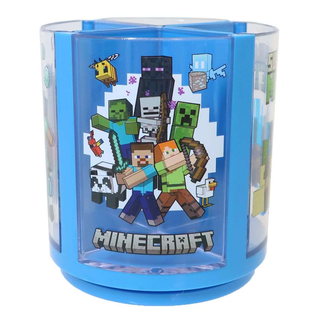 マインクラフト グッズ 回転ペン立て Minecraft ゲームキャラクター 回るペンスタンド