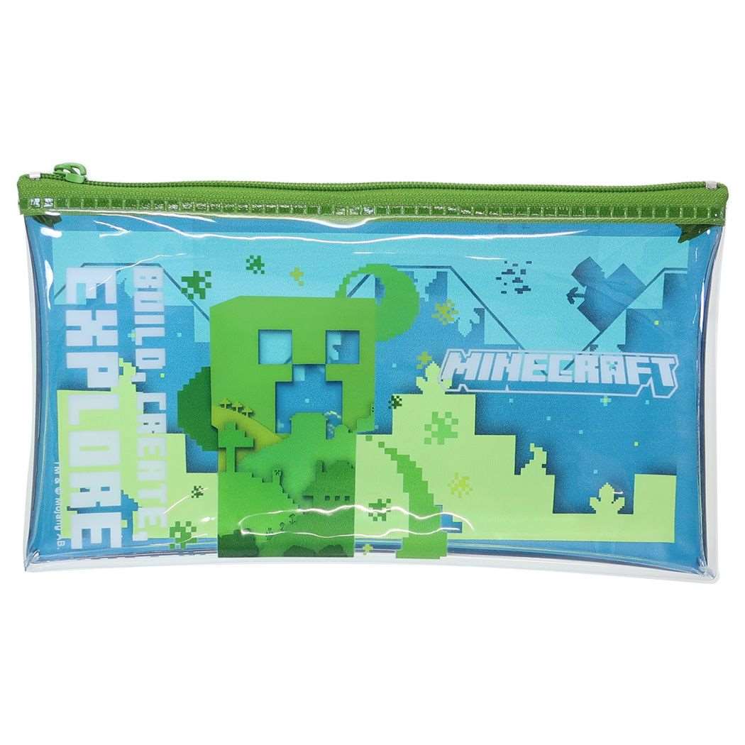 マインクラフト クリアポーチ ビニールフラットポーチ グリーン Minecraft ケイカンパニー