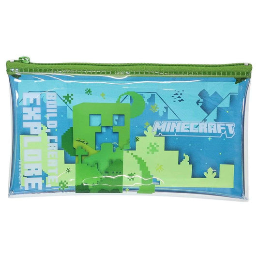 マインクラフト クリアポーチ ビニールフラットポーチ グリーン Minecraft ケイカンパニー