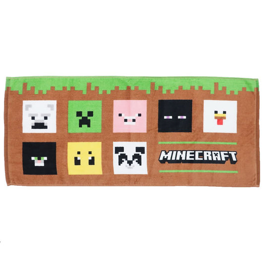 マインクラフト プリントロングタオルM Minecraft フェイスタオル ゲームキャラクター 集合 プレゼント 男の子 女の子 ギフ