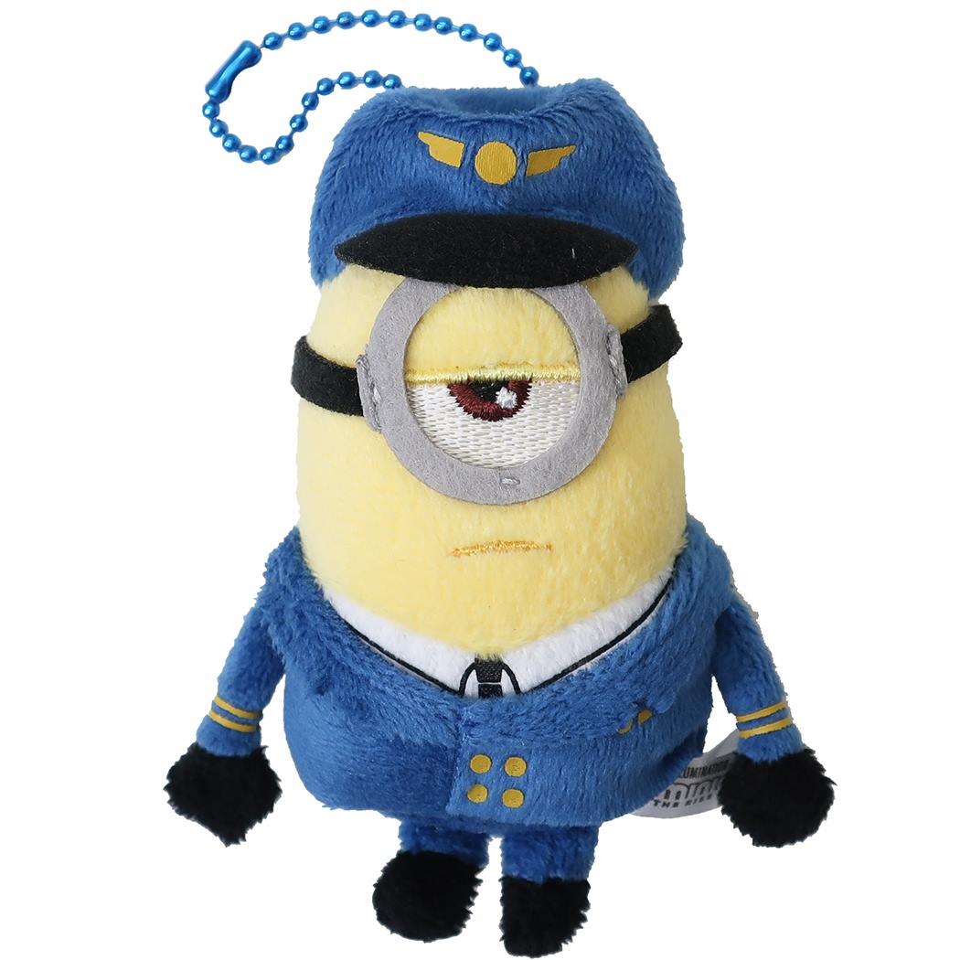 マスコット ミニオンズフィーバー ミニ ぬいぐるみ ボールチェーン ユニバーサル映画 パイロット スチュアート 8×10×4cm コレクション雑貨クリ