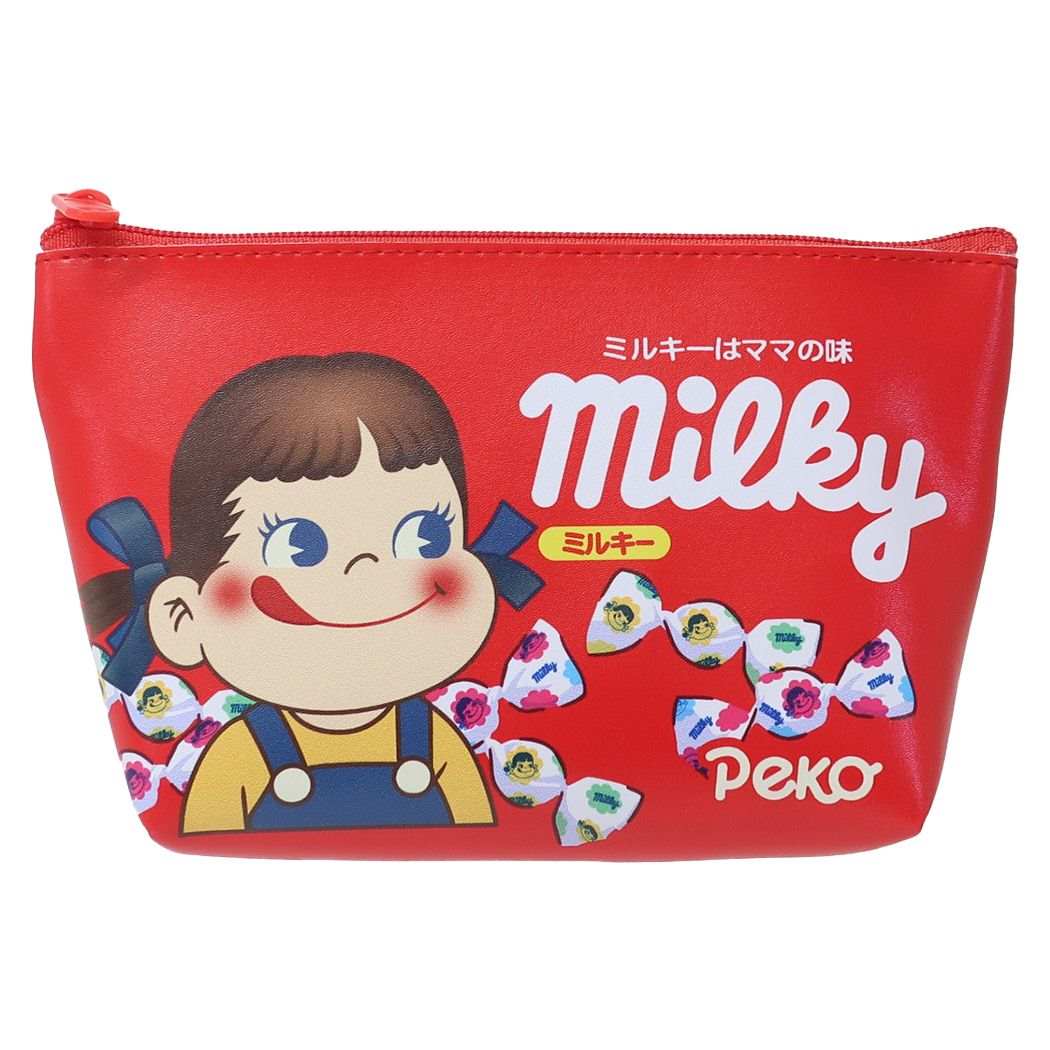 不二家のペコちゃん お菓子パッケージ キャラクター コスメポーチ 船型ポーチ MILKY