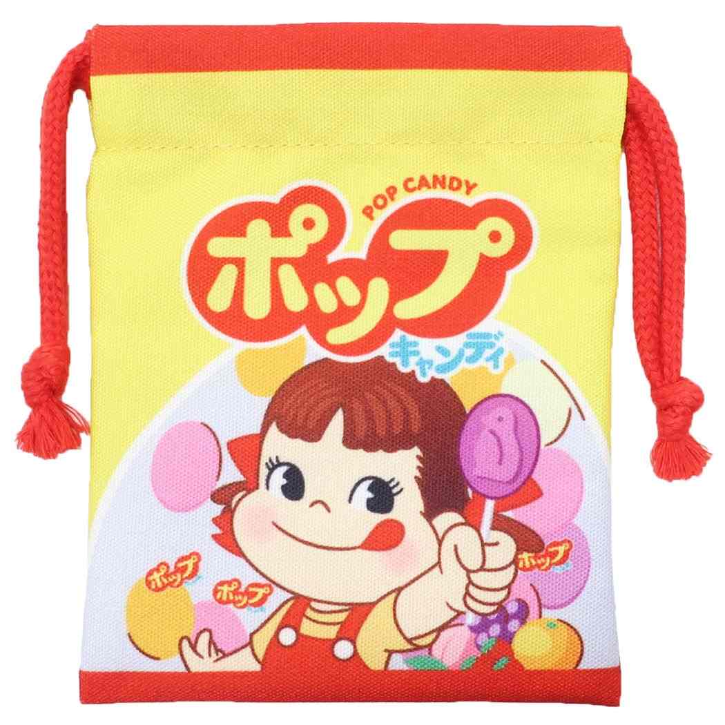 不二家のペコちゃん ミニ巾着 お菓子パッケージ 巾着袋 キャラクター ポップキャンディ