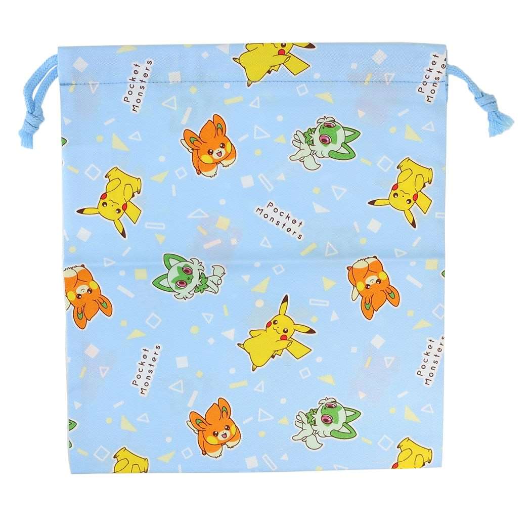 ポケットモンスター キャラクター 巾着袋 きんちゃくポーチ M サックス ポケモン
