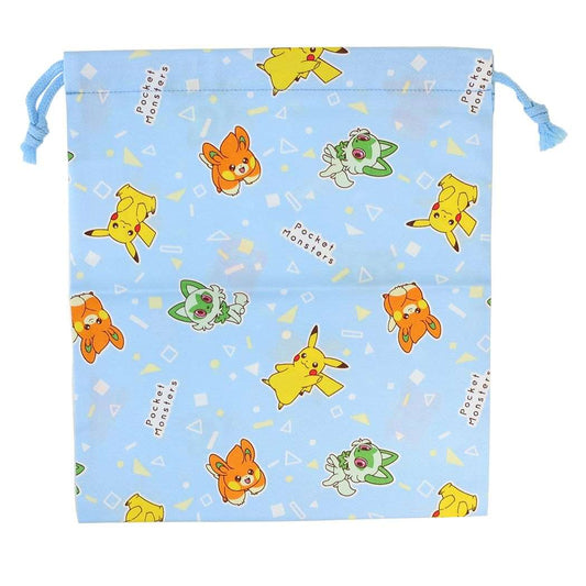 ポケットモンスター キャラクター 巾着袋 きんちゃくポーチ M サックス ポケモン