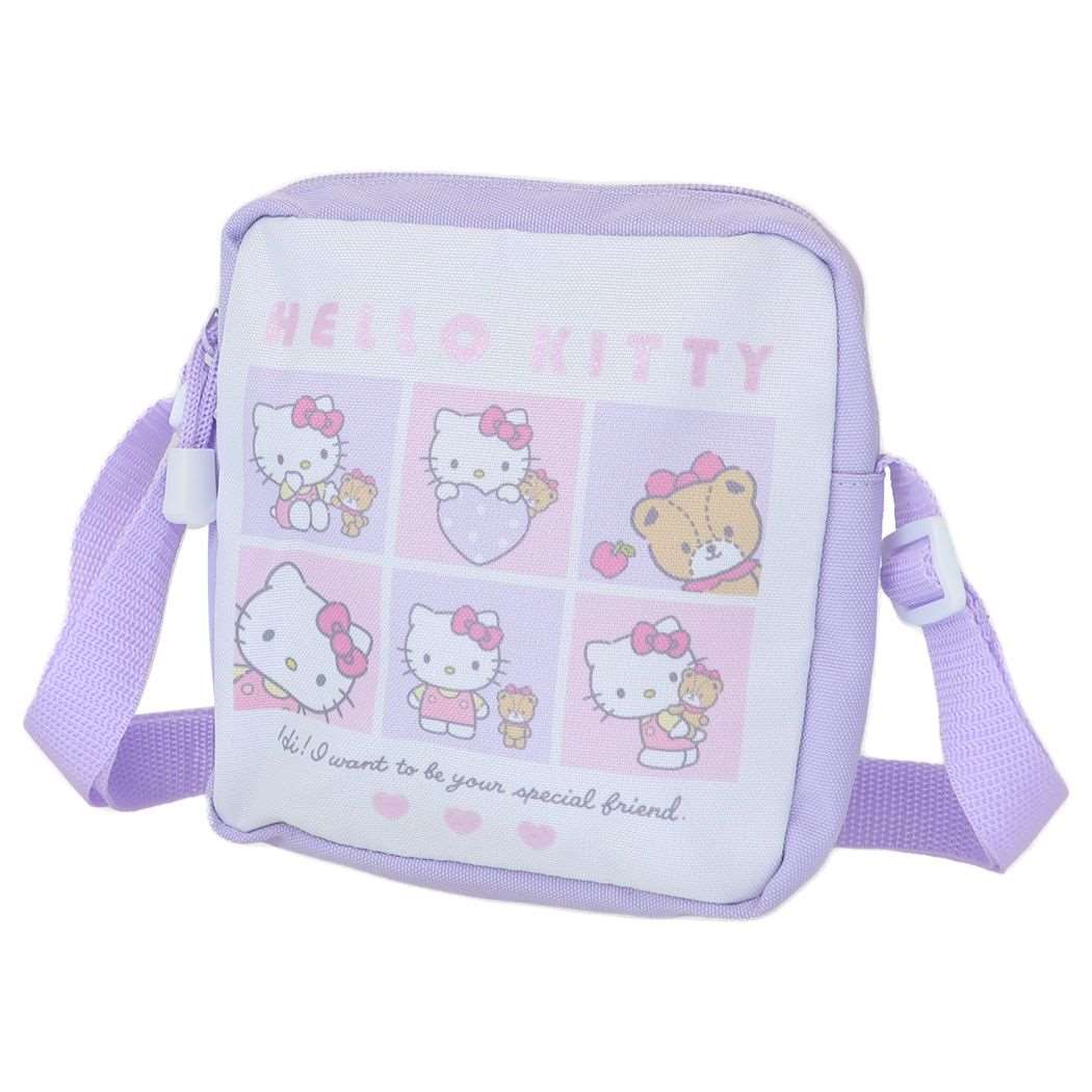 ハローキティ グッズ 子供用斜め掛けかばん キャラクター ショルダーバッグ パープル