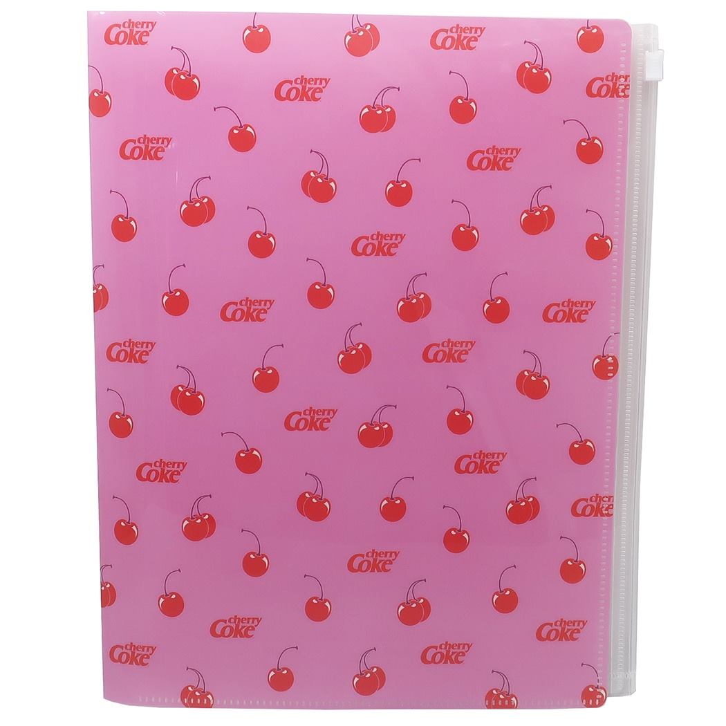 ポケットファイル Cherry Coke ジップファスナー付 6ポケット A4 クリアファイル チェリー グッズ キャラクター プ
