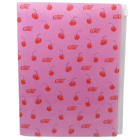ポケットファイル Cherry Coke ジップファスナー付 6ポケット A4 クリアファイル チェリー グッズ キャラクター プ
