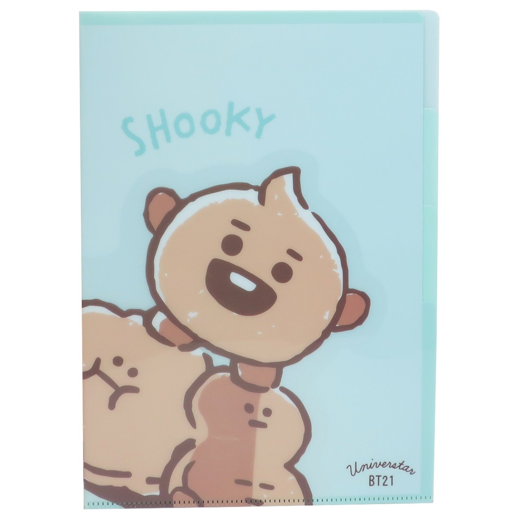 BT21 ポケットファイル ダイカット 3インデックス A4 クリアファイル SHOOKY LINE FRIENDS キャラクター 商品 プ