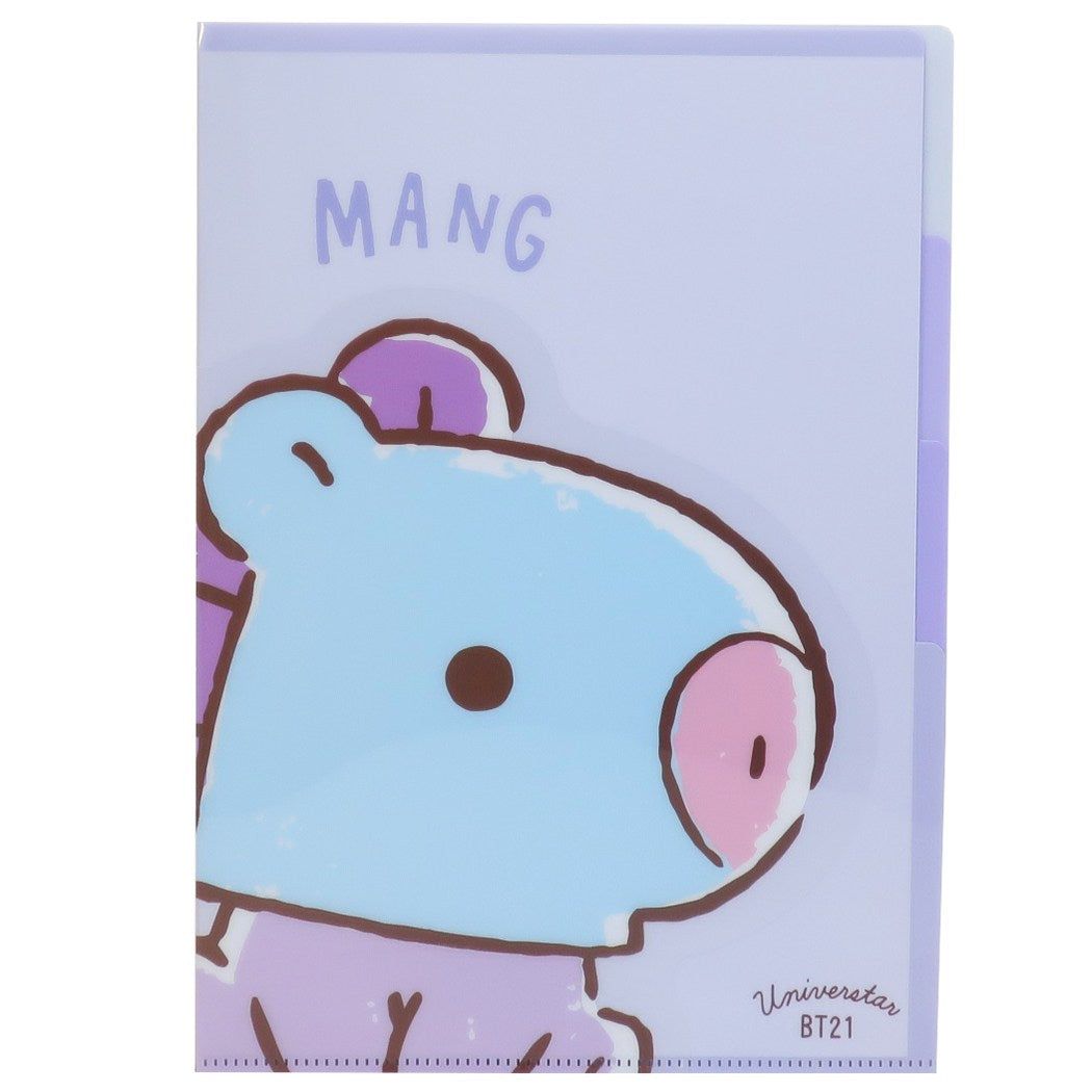 ダイカット 3インデックス A4 クリアファイル BT21 ポケットファイル MANG LINE FRIENDS カミオジャパン プレゼント