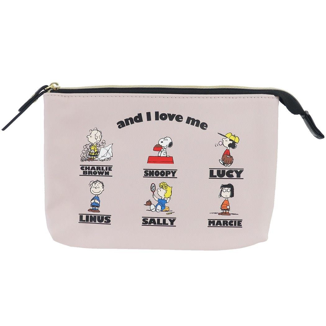 スヌーピー コスメポーチ Wフラット ポーチ and I love ｍｅ ピーナッツ カミオジャパン プレゼント 男の子 女
