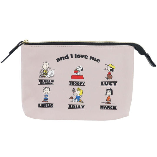 スヌーピー コスメポーチ Wフラット ポーチ and I love ｍｅ ピーナッツ カミオジャパン プレゼント 男の子 女