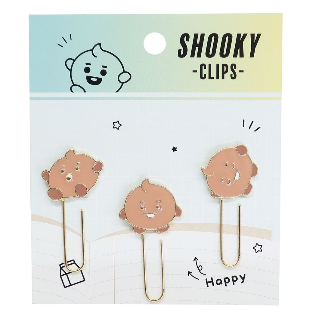 メタルクリップ BT21 マスコット付き クリップセット LINE FRIENDS SHOOKY プレゼント キャラクター 男の子 女