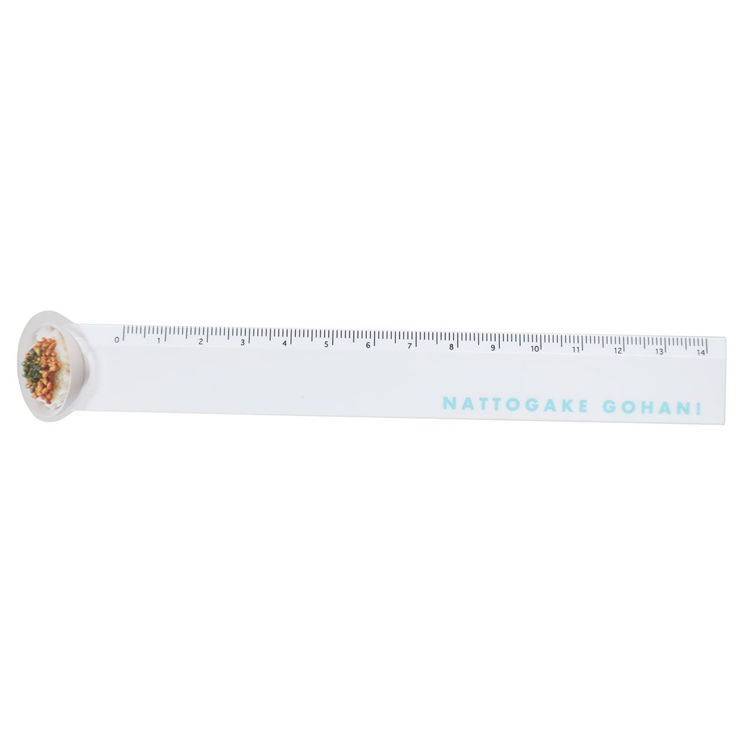 ものさし 14cm 定規 スリム マスコット付き every. GOHAN 納豆かけごはん カミオジャパン プレゼント 男の子 女の子