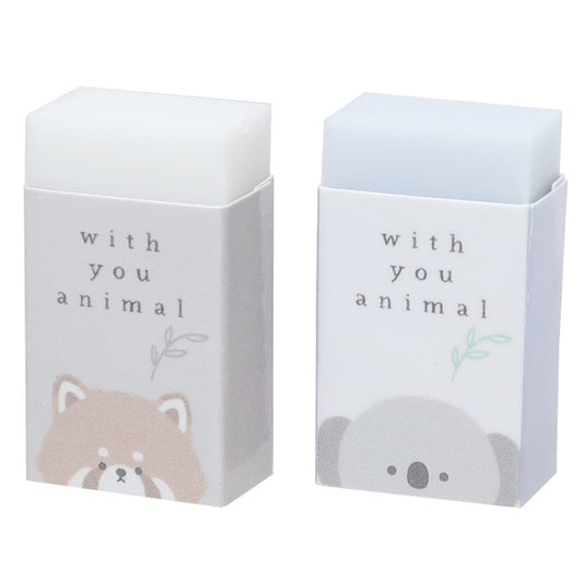 ペアハピ ケシゴム 消しゴム with yo animal レッサーパンダ＆コアラ 新入学 プレゼント 男の子 女の子 ギフト