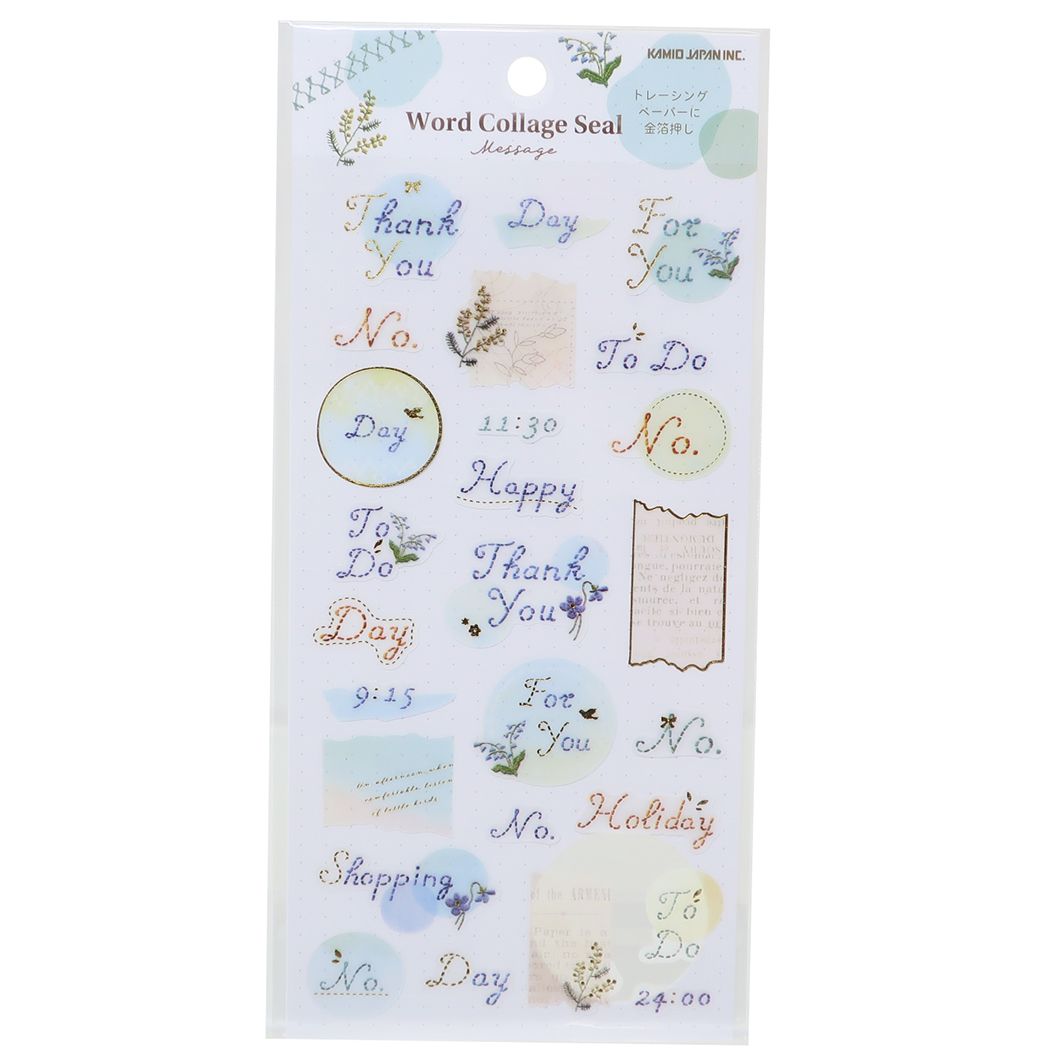 シールシート WORD COLLAGE SEAL ステッチ メッセージ カミオジャパン プレゼント 男の子 女の子 ギフト