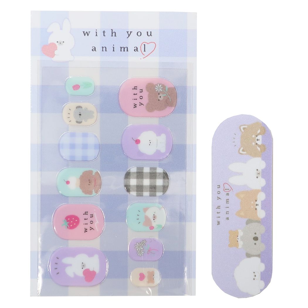 キッズコスメ ネイルシール＆つめみがき WITH YOU ANIMAL カミオジャパン プレゼント 男の子 女の子 ギフト