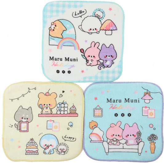 ミニタオル3Pセット ハンカチタオル3枚組 MARU MUNI HOLIDAY 新入学 カミオジャパン プレゼント 男の子 女の子 ギ