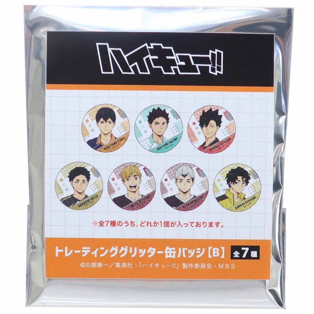 ハイキュー！！ グッズ 缶バッジ アニメキャラクター トレーディンググリッターカンバッジ全7種 B