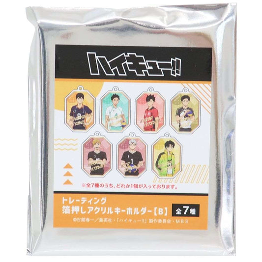 ハイキュー！！ グッズ キーリング アニメキャラクター トレーディング箔押しアクリルキーホルダー 全7種類 B