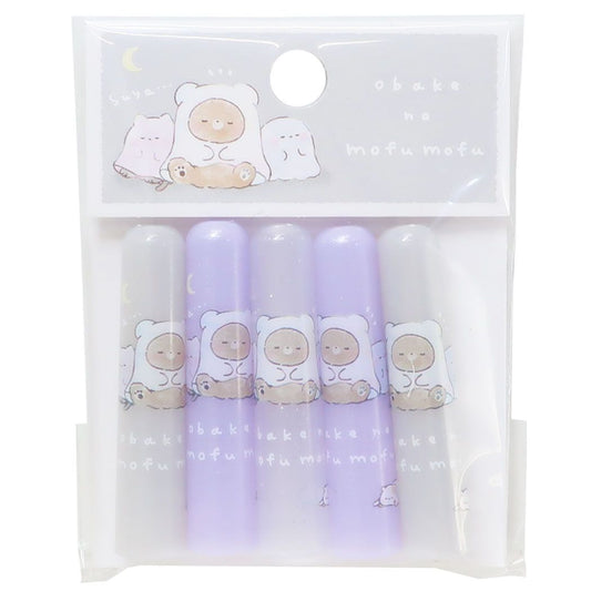 鉛筆キャップ モフモフ えんぴつカバー5本セット オバケノモフモフ 新学期準備文具 女の子 かわいい