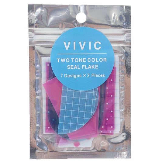 フレークシール VIVIC シールフレーク ピンクxスカイブルー デコレーション