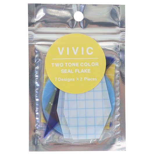 フレークシール VIVIC シールフレーク ブルーxイエロー デコレーション
