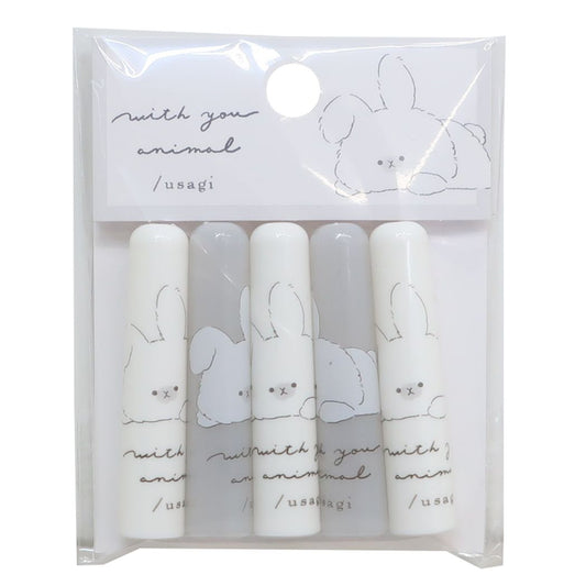 鉛筆キャップ WITH YOU ANIMAL えんぴつカバー5本セット うさぎ 新学期準備文具 女の子