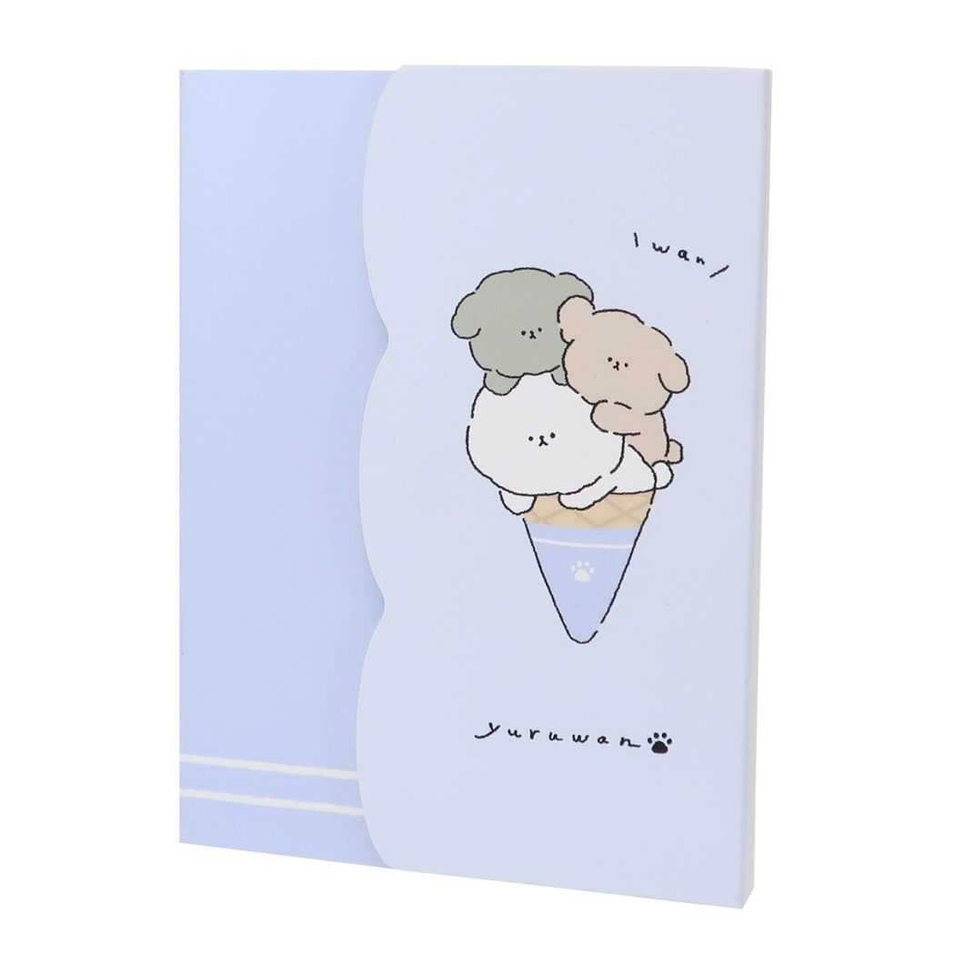 メモ帳 YURUWAN ダイカットカバー付きメモ アイス