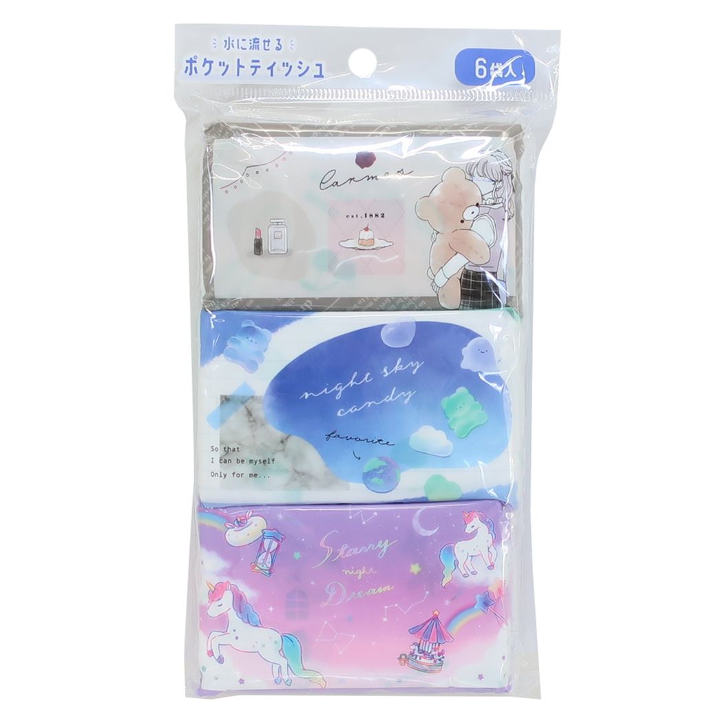 ティッシュペーパー ポケットティッシュ 6袋入り トレンド