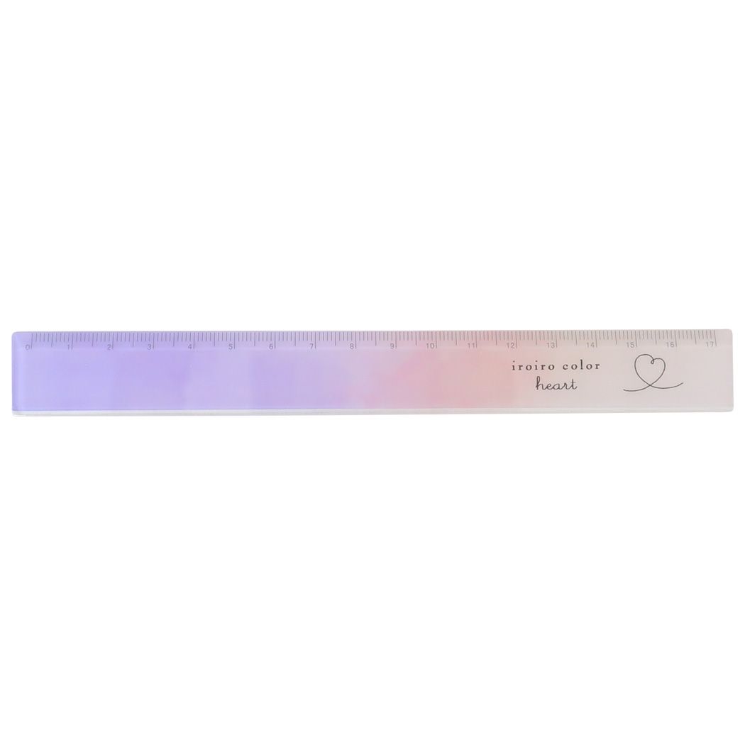 ものさし iroiro color スリム17cmセンチ定規 ハート カミオジャパン