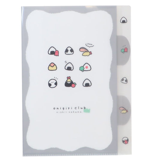ポケットファイル おにぎりくらぶ ダイカット5インデックスA4クリアファイル カミオジャパン