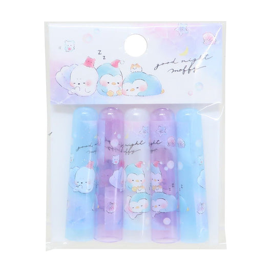 鉛筆キャップ すやすやモフィー えんぴつカバー5本セット ゆったりライフ 新学期準備文具 女の子