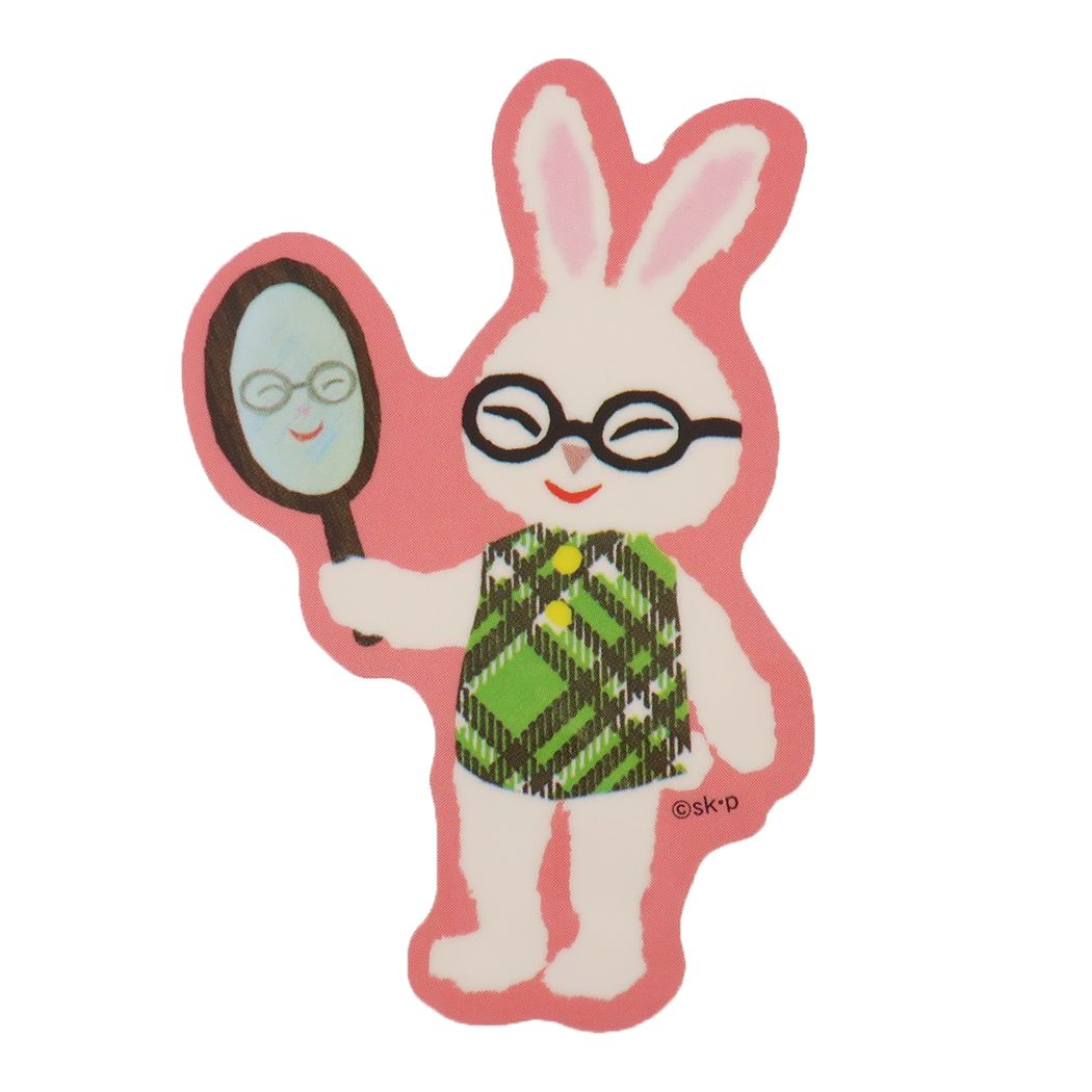めがねうさぎ 絵本キャラクター ステッカー ミニデコステッカー うさこ