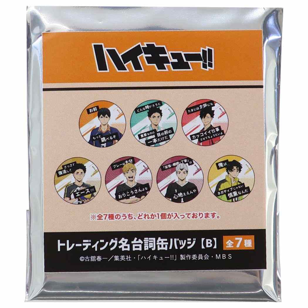 ハイキュー！！ 少年ジャンプ アニメキャラクター 缶バッジ トレーディング名台詞缶バッジ 全7種 B