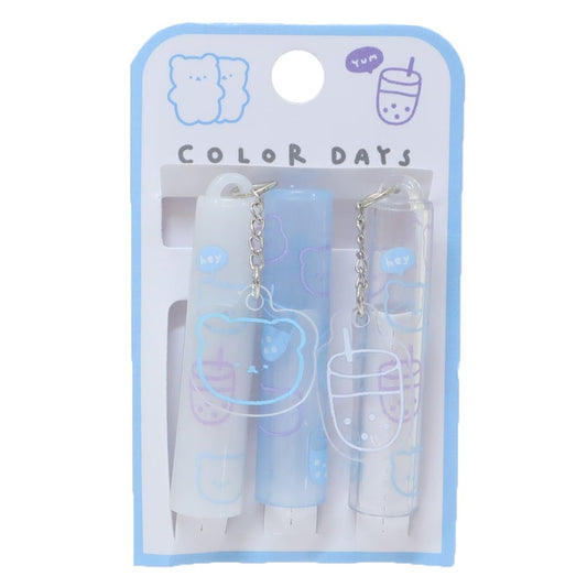 ペアチャーム鉛筆キャップ えんぴつカバー3本セット COLOR DAYS 鉛筆キャップ カミオジャパン KUMA DAYS