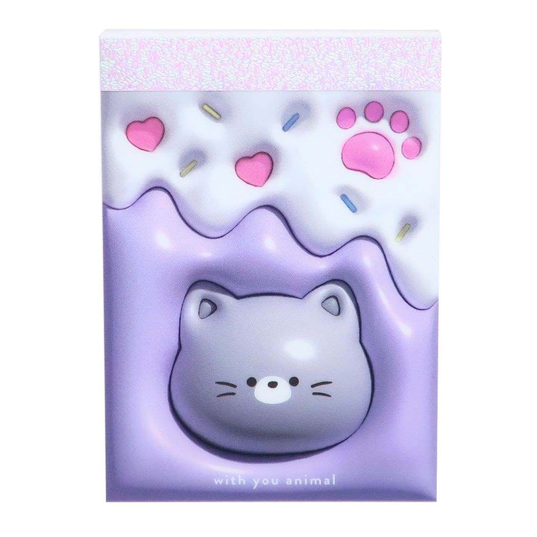 ミニミニメモ WITH YOU ANIMAL メモ帳 カミオジャパン クリームねこ