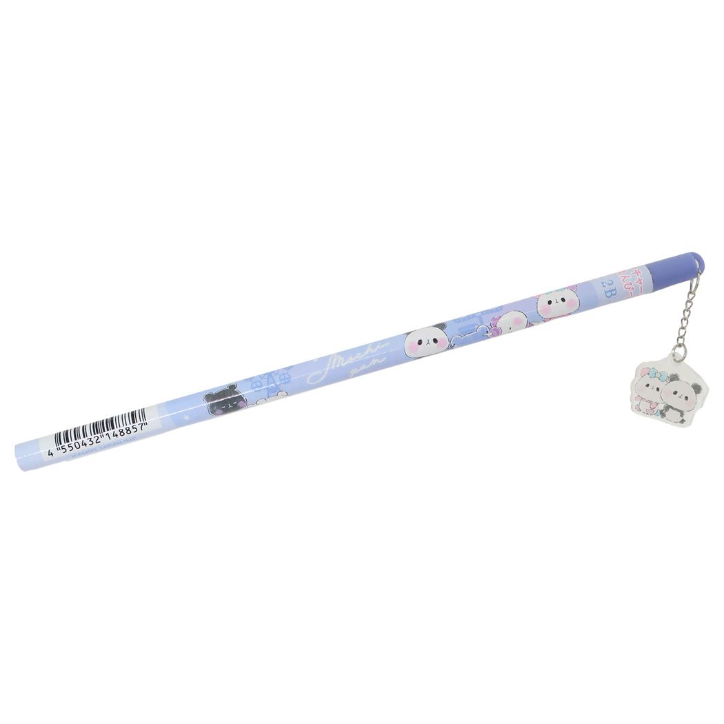 もちもちぱんだ かわいい えんぴつ ペアチャーム鉛筆 2B 丸軸 夜の遊園地