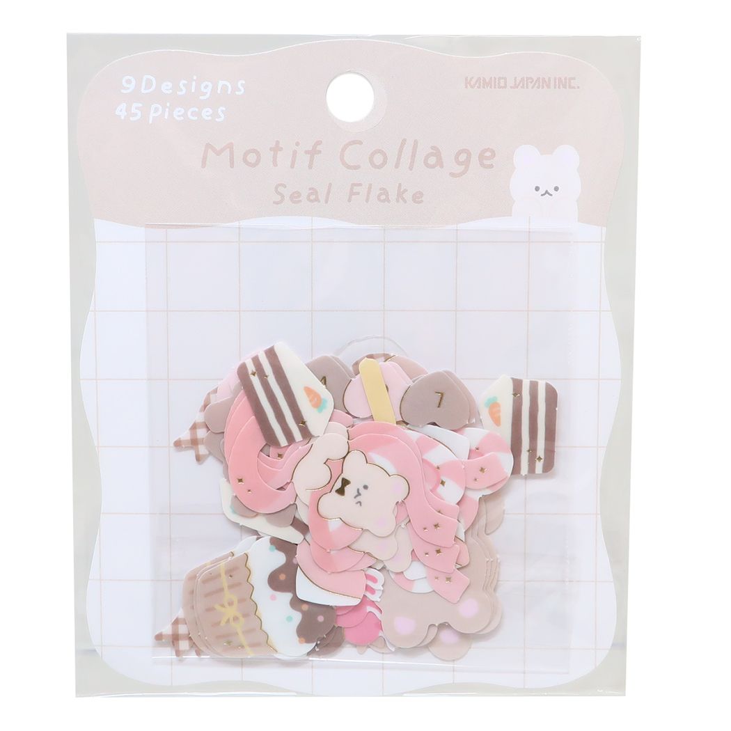 フレークシール MOTIF COLLAGEシールフレーク クマ