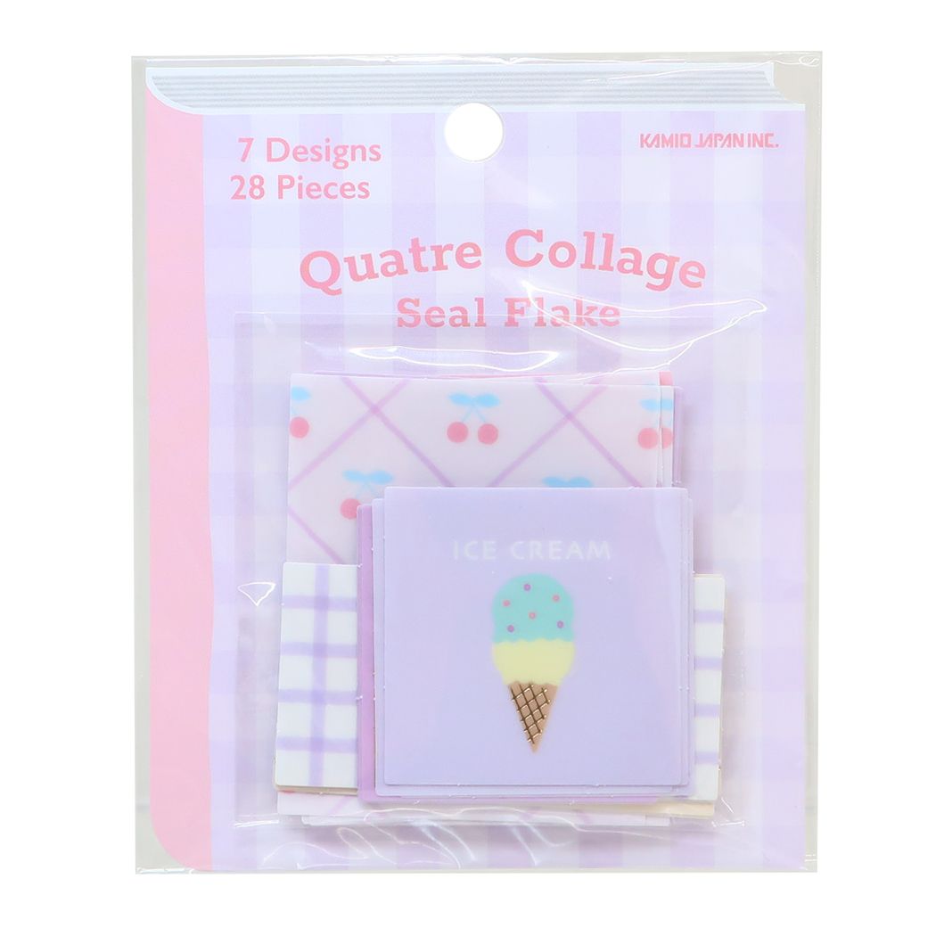 フレークシール QUATRE COLLAGEシールフレーク パープルネコ カミオジャパン