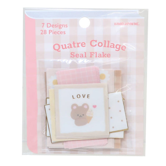フレークシール QUATRE COLLAGEシールフレーク ベージュクマ