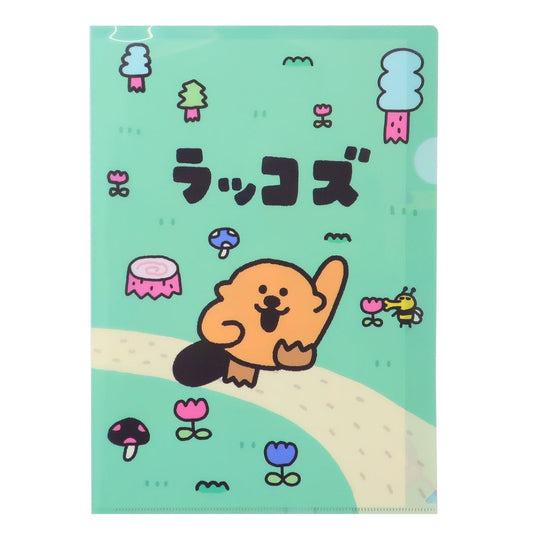 A4シングルクリアファイル ラッコズ A4クリアファイル たかだべあ カミオジャパン おさんぽ