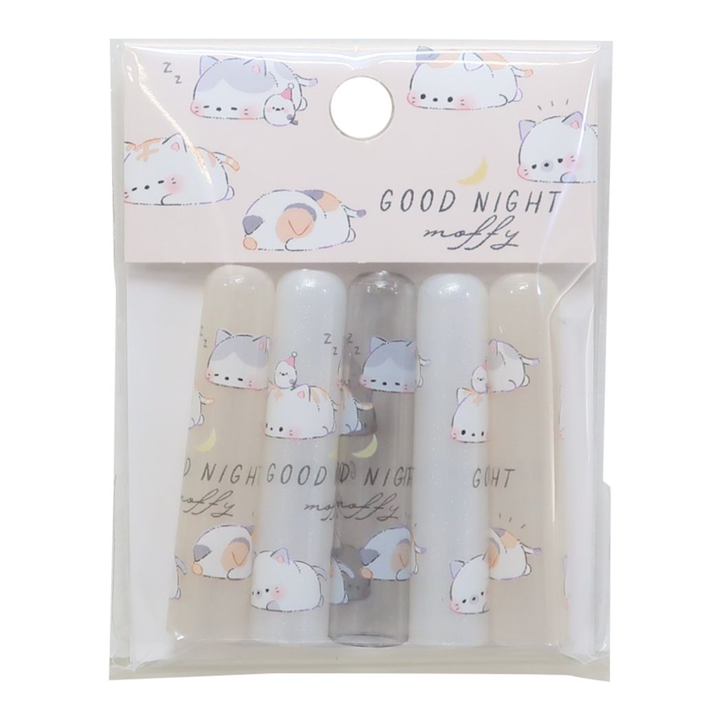 鉛筆キャップ すやすやモフィー えんぴつカバー5本セット ねこ カミオジャパン